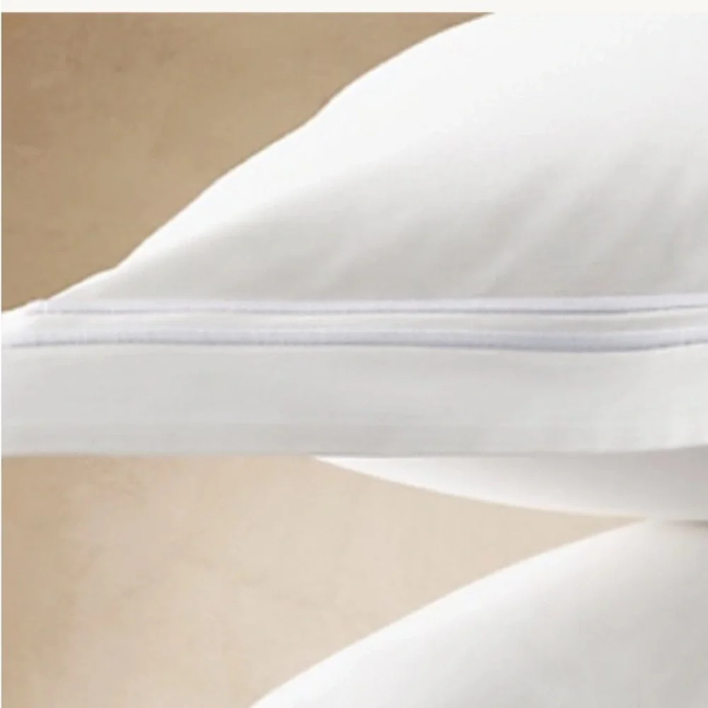 RH NWT Italian white hotel satin stitch sham -euro -white